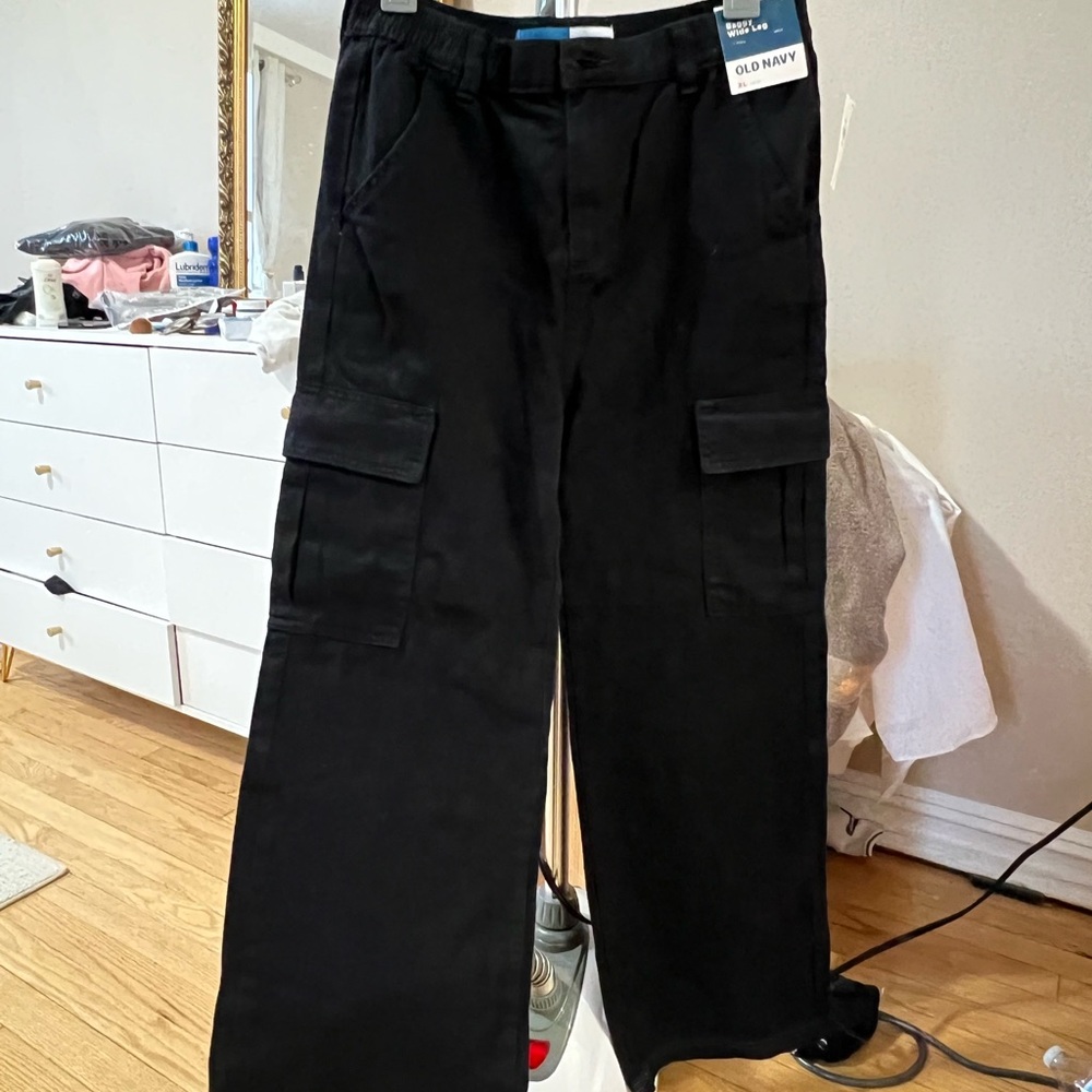 Old Navy Black Casual Wide-Leg Bottoms